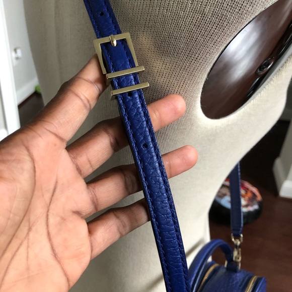 Kate Spade Bright Indigo Pebbled Leather Box Crossbody - Picture 10 of 14